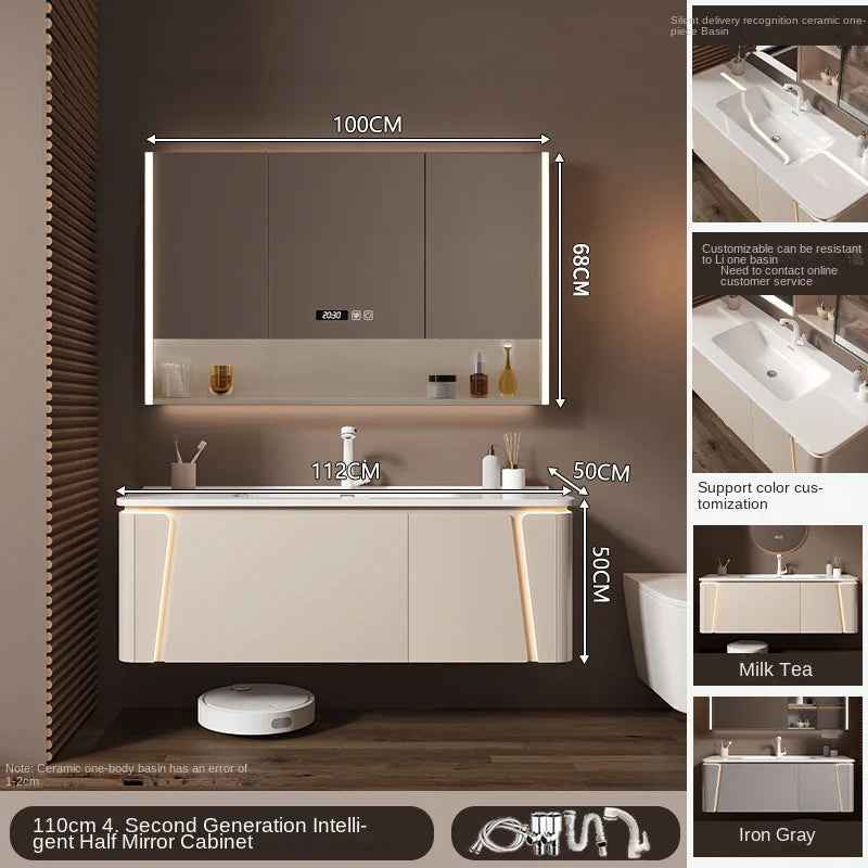 Ceramic Cabinet Combination Rounded Integrated Washbasin Face Master Cabinets