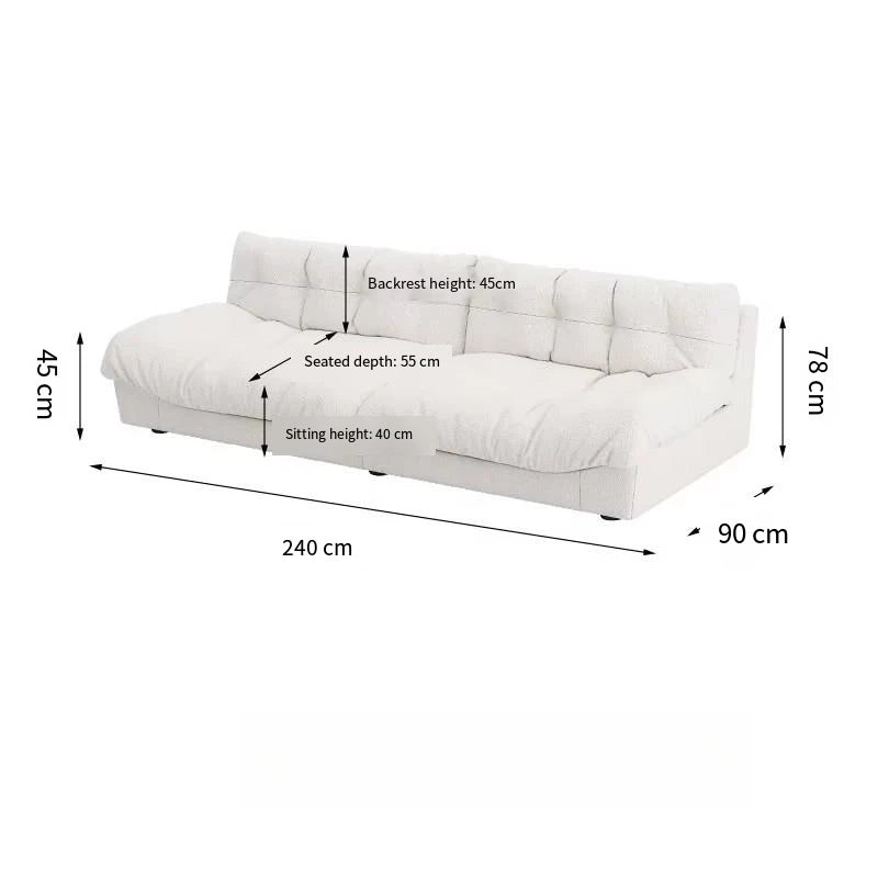 Minimalist Light Luxury Cream Clouds  Straight Comfort Sofa Bed Xxl