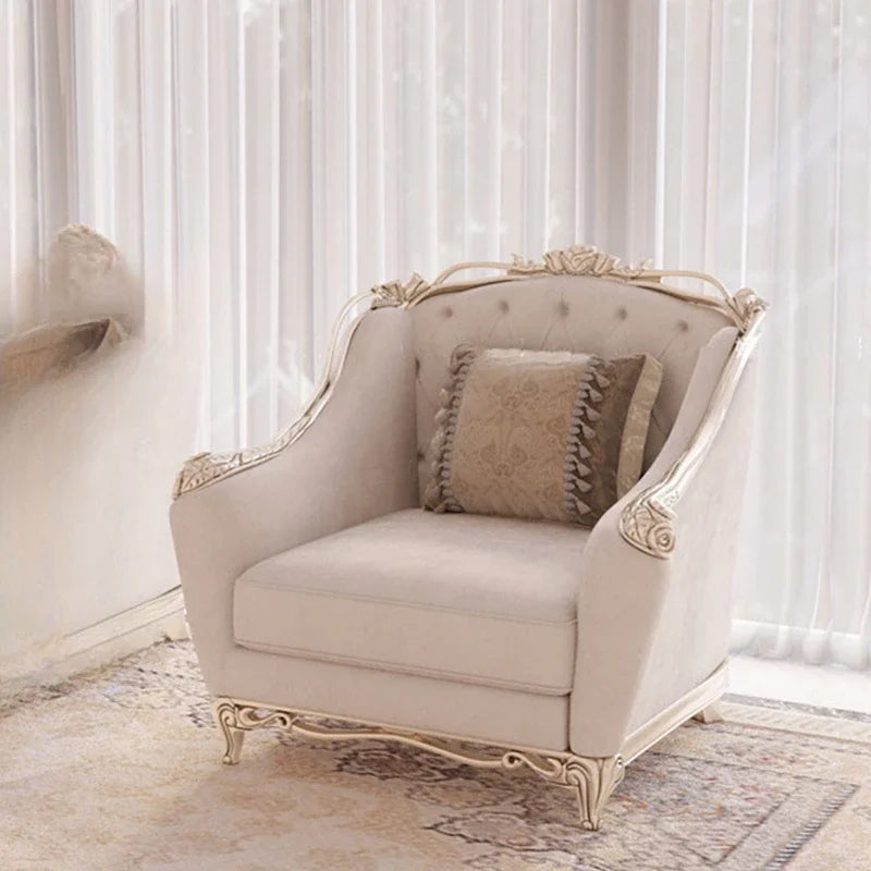 Europe Designer Sofa Chair Unique Wood Modern Recliner, Love Seat White Cushion Sofas