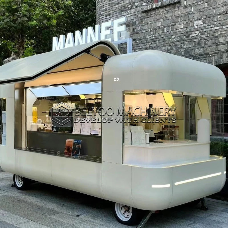 Belyoo MobileTrailer Fully Equipped Coffee Shop, Food Stand, Ice cream, custom kiosk, ba