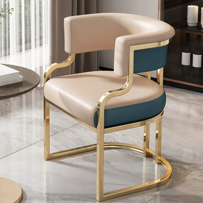 Nordic Banquet Chairs Metal Legs White And Gold Unique Relax Lounge chairs