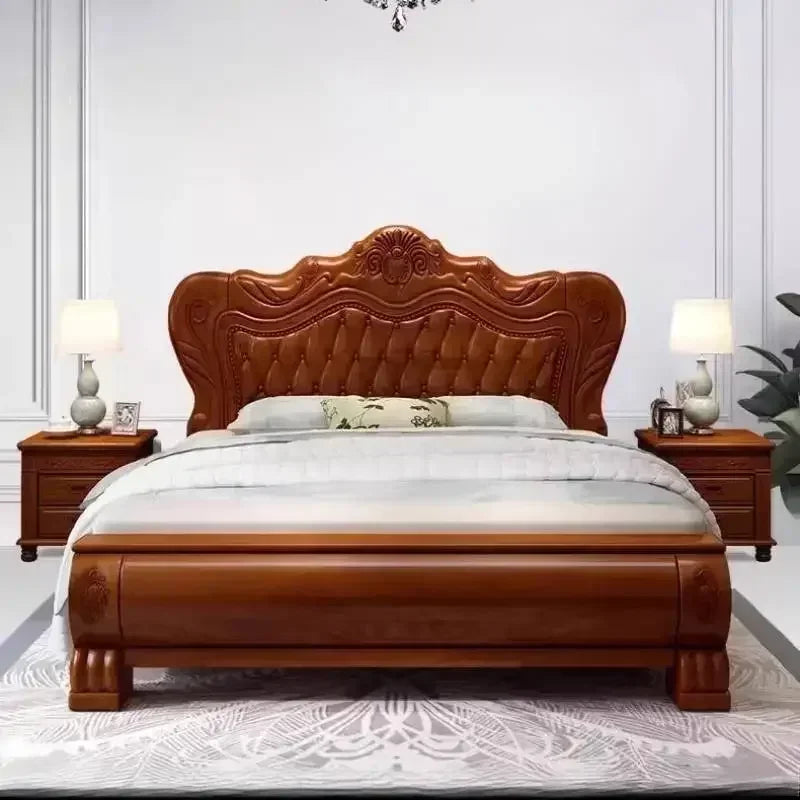 Nordic Elegant Double Platform Bed. Pretty Unique, King Size Wood Frame Bed Sets, Luxury Modern Queen Size




























woof