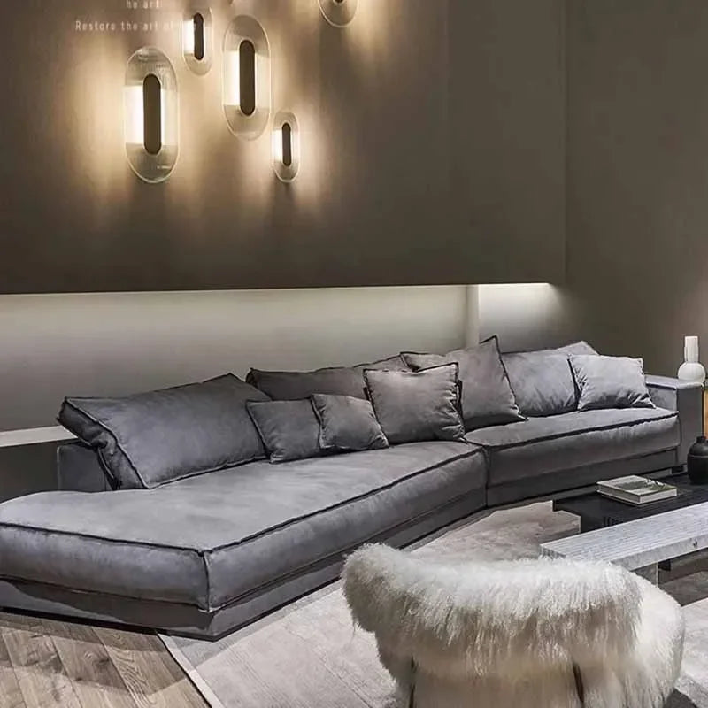 Nordic Soft white  Wood Modern Sectional Sofa