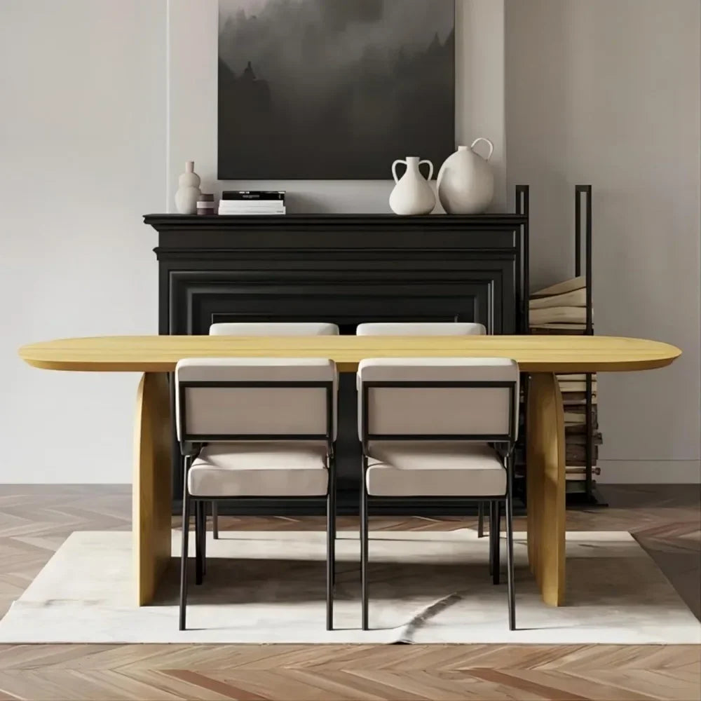 Japandi Table for 6,  Solid Wood  Oval  Top












topfor Dining Room, Kitchen, Living Room Mesas de Comedor