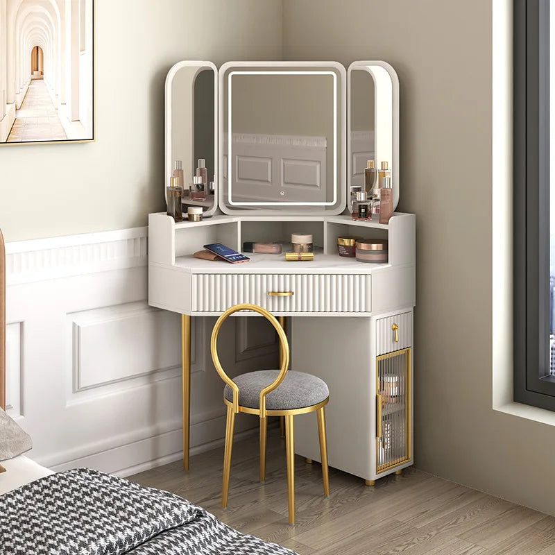 Luxury Solid Wood Dressing & Makeup Tables Modern Triangle Storage Combination Locker