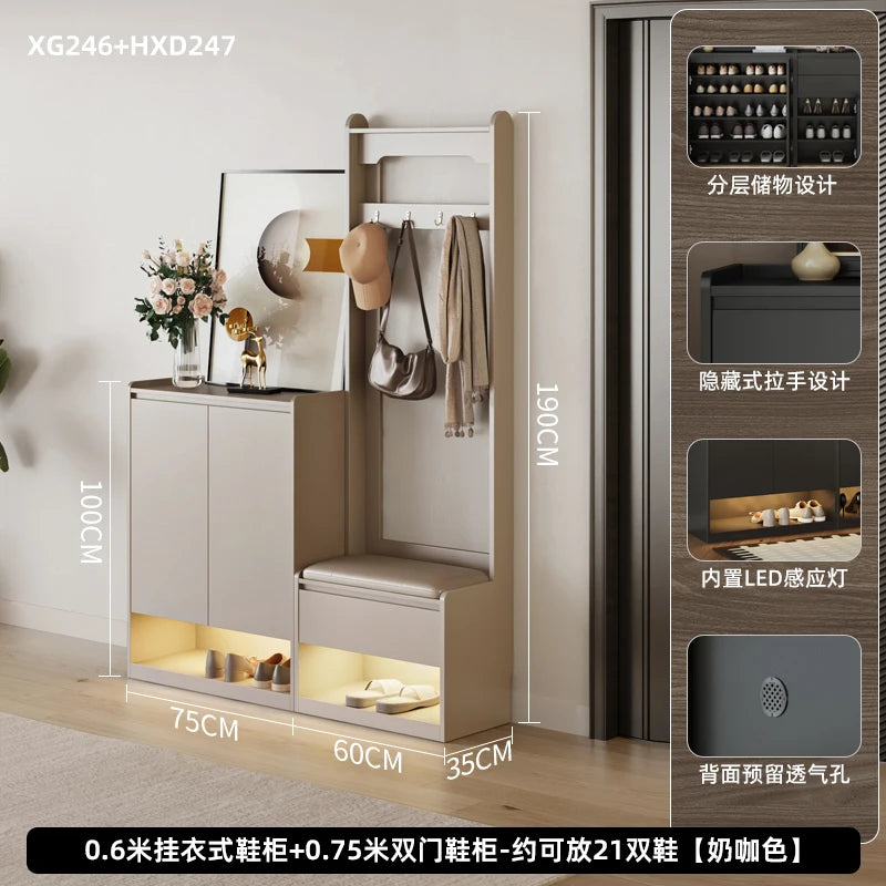 Simplicity Luxury Entryway Modern Designer Organizer Shoe Rack Space Saving Cabinet