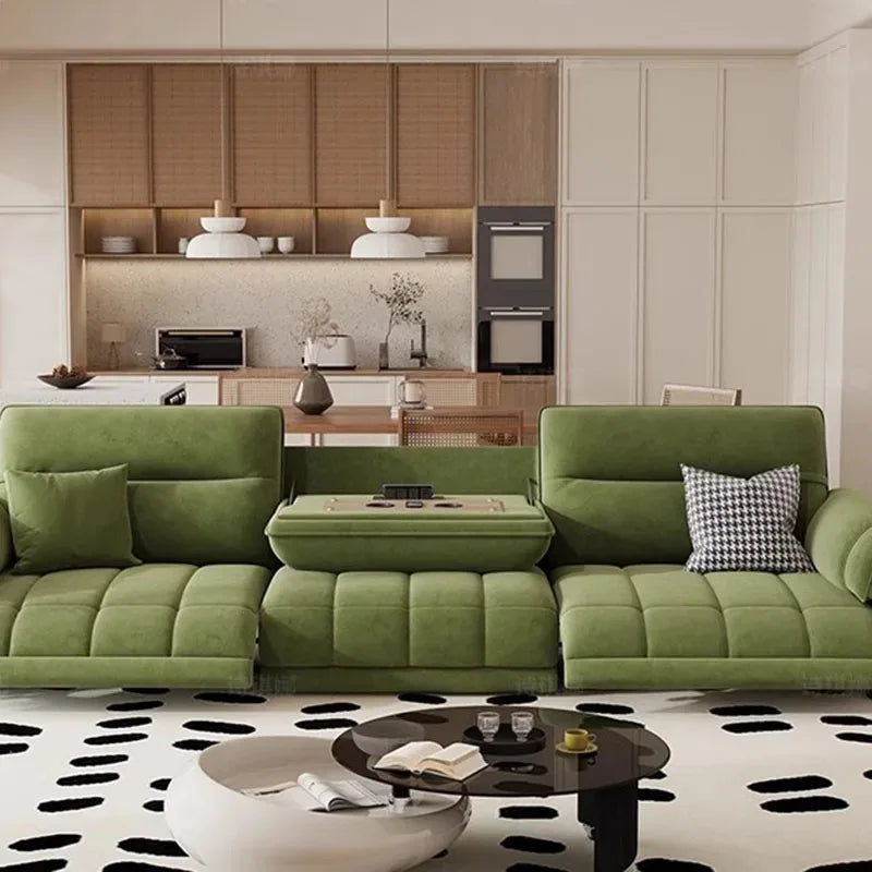 Nordic Modern Green European  Sofa Design Extendable Floor Recliner  Sofas