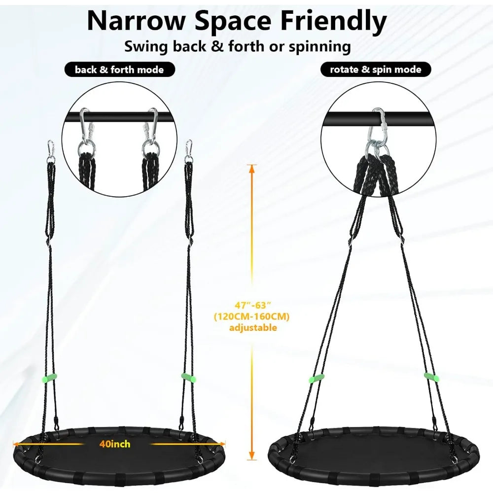 -Outdoor Flying Saucer Web Circle Swing