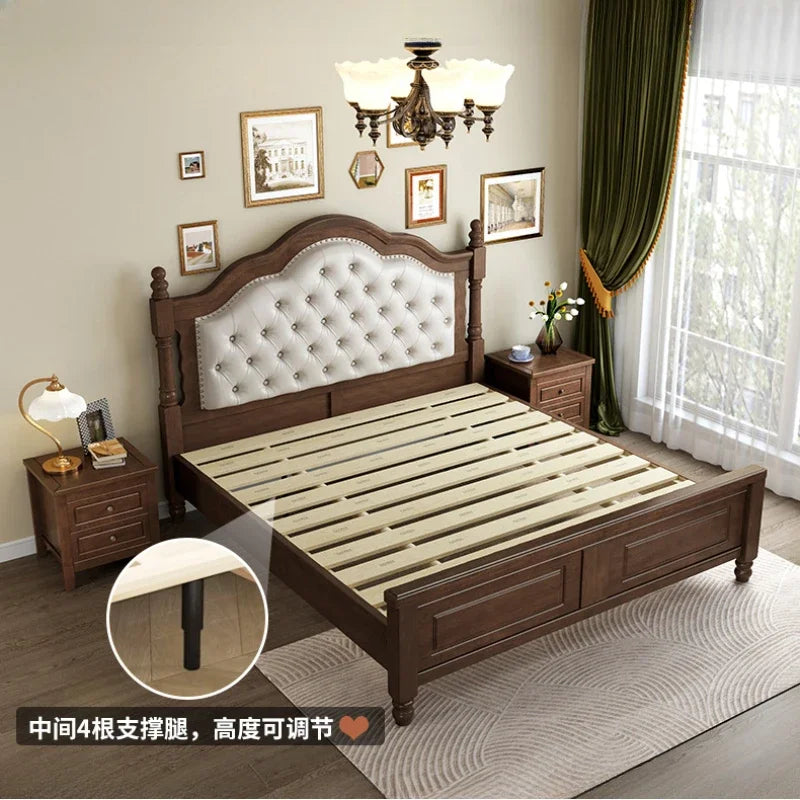 Nordic  Modern King Size Wooden Bed Frame, luxury unique