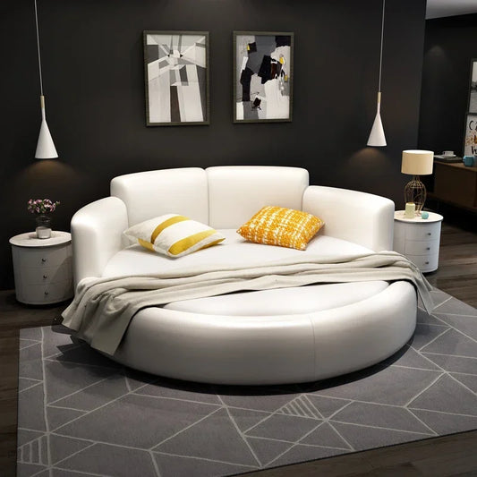 Minimalist European Master Large Modern Fabric Princess Double Bed
