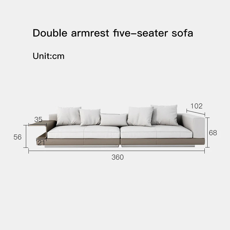 i Minimalist  Italian Sectional Cotton and  Linen Fabric  Large Flat Floor Designer Sofas