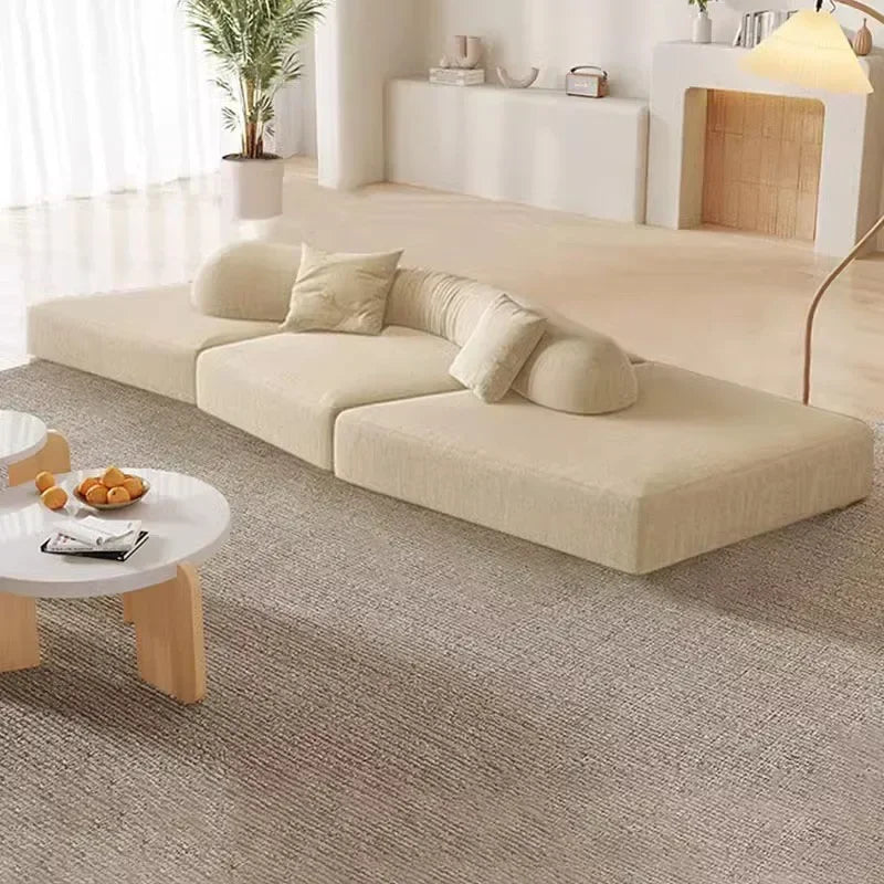 Nordic Apartment Luxury  Simple White modern Designer Sofas, Lazy Floor Loveseat