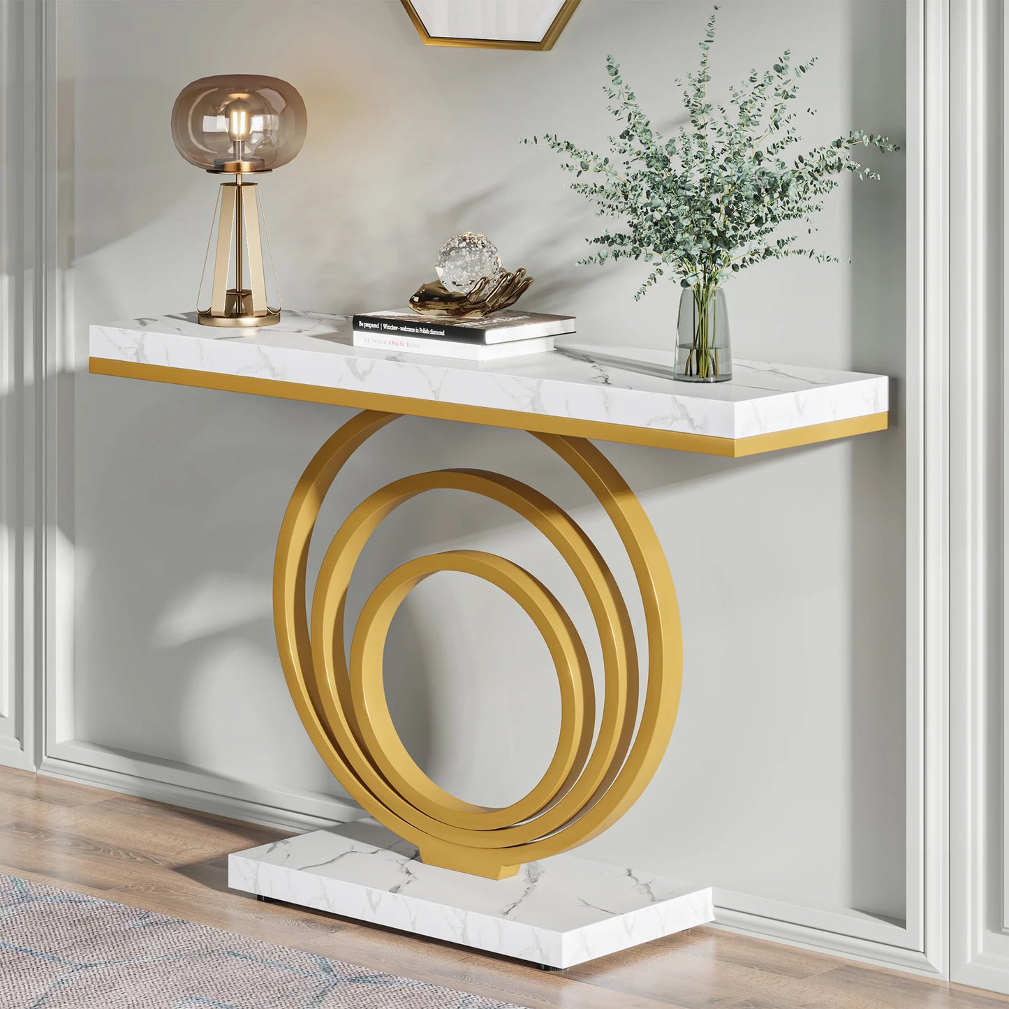 Tribesigns  Gold Entryway  Modern Console  Narrow Long, Contemporary Accent Table