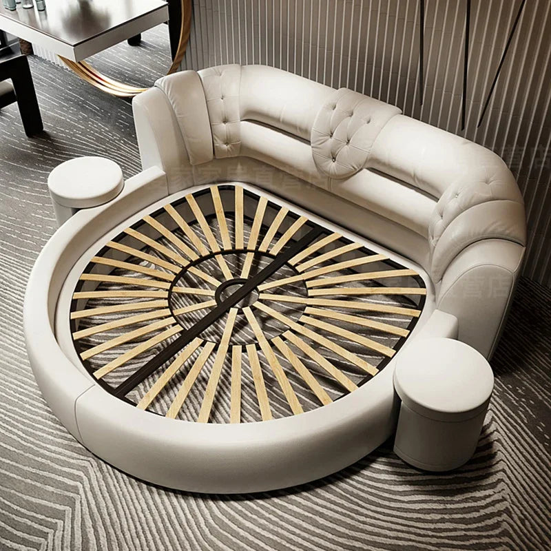 European Style Large Round Bed Modern Minimalist Luxury Princess