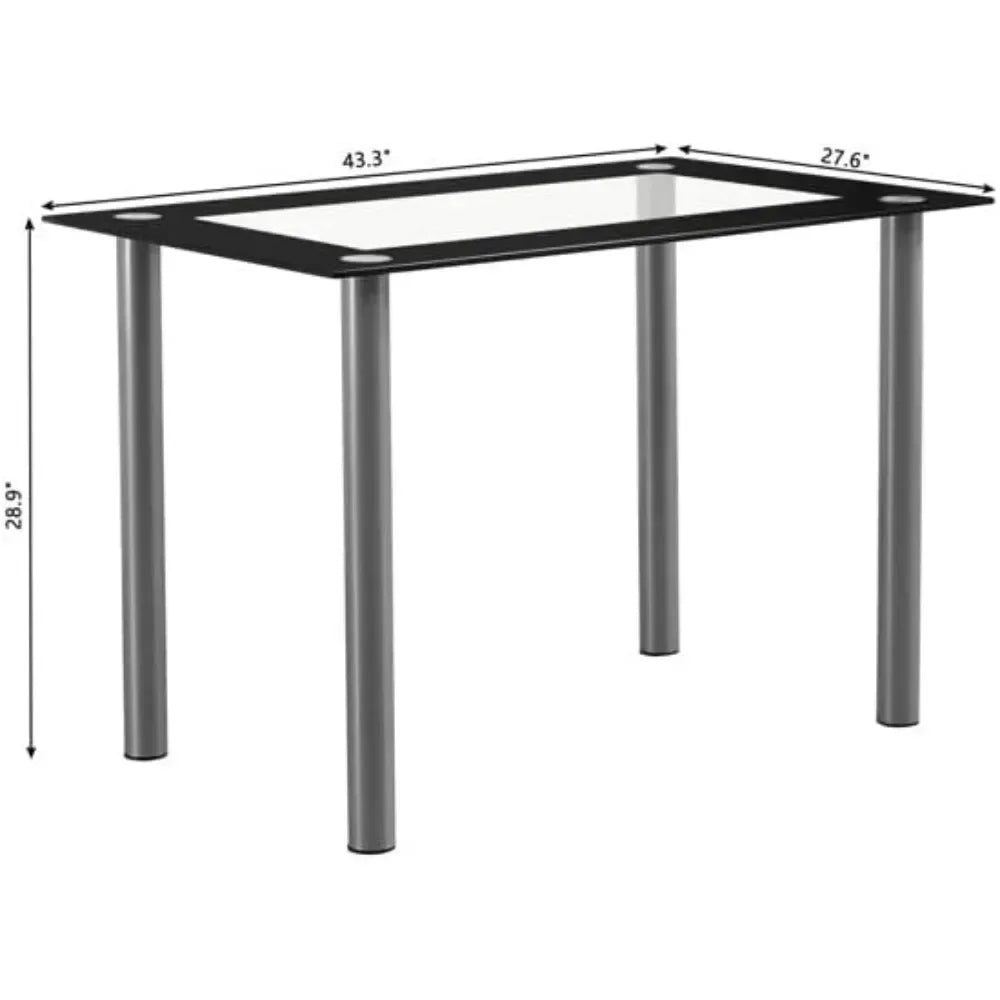 4-person Table Set, Small,Tempered Glass, Small Spaces