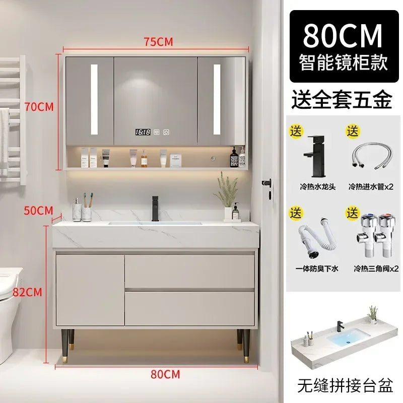 Entrance Make Up Organizer Narrow mirror vanity , washbasin cabinets