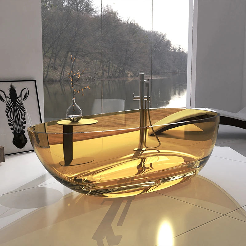 Lady Blue channel transparent free standing bathtubs, unsaturated resin, supplies