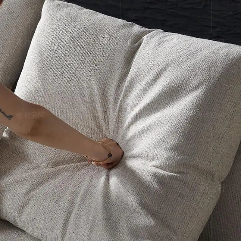 i Minimalist  Italian Sectional Cotton and  Linen Fabric  Large Flat Floor Designer Sofas