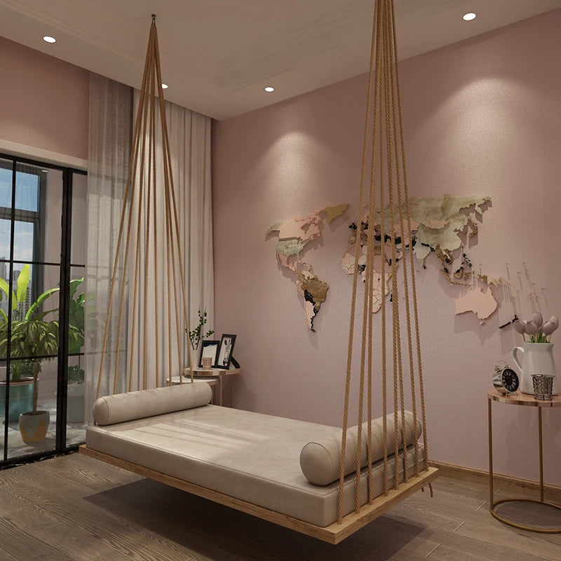 American Style Comfortable Fashionable Aesthetics Simple Unique Wedding Design Bed Frame Hang