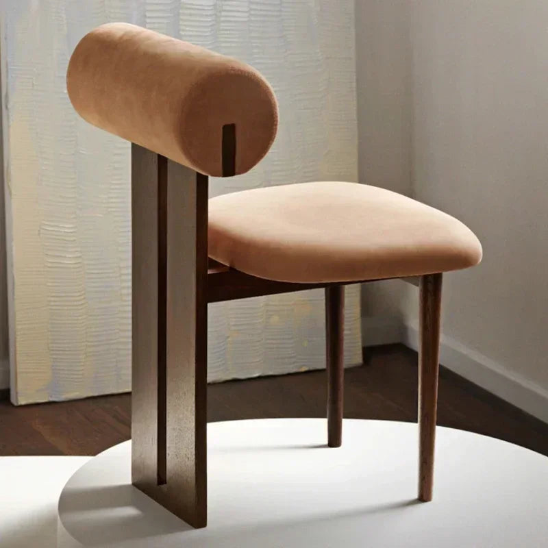 Nordic Vintage Makeup Chairs Casual Wood w/ backrest