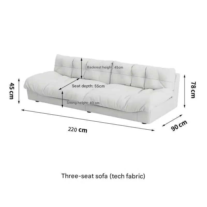 Minimalist Light Luxury Cream Clouds  Straight Comfort Sofa Bed Xxl