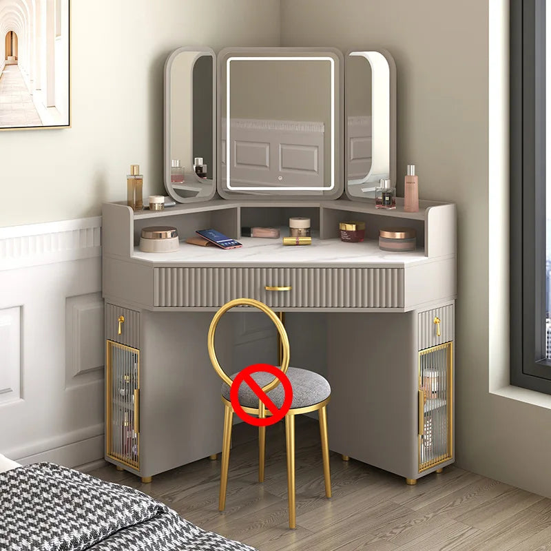 Luxury Solid Wood Dressing & Makeup Tables Modern Triangle Storage Combination Locker