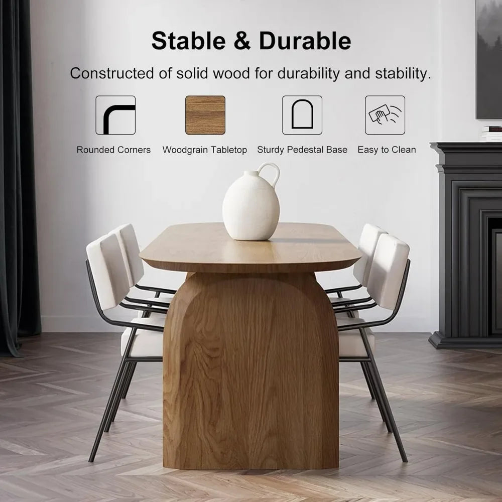 Japandi Table for 6,  Solid Wood  Oval  Top












topfor Dining Room, Kitchen, Living Room Mesas de Comedor