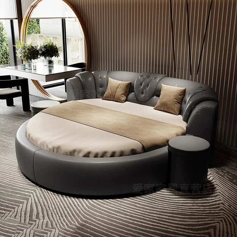 European Style Large Round Bed Modern Minimalist Luxury Princess