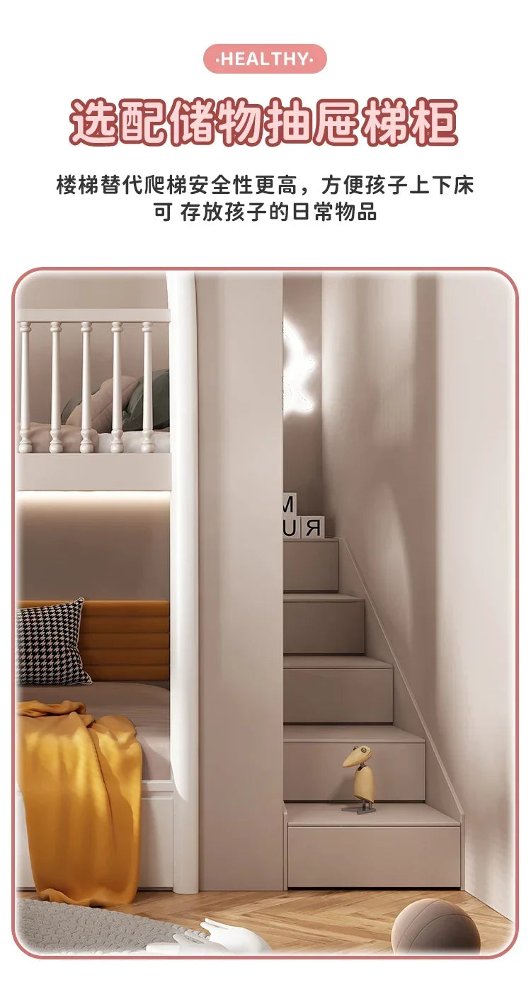 Children's Bed with Tree House -Hole Duplex, Attic, lower bunk bed, sliding ladder