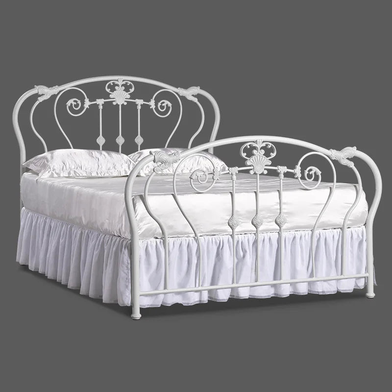 Nordic White Metal Master, Simple European Style Girl  Bed Frames