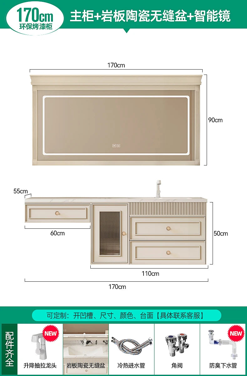 French Ceramic Vertical Vanity, Portable Toilet Wall Shelves Desk Storage Organizer, rock sinks cabinet