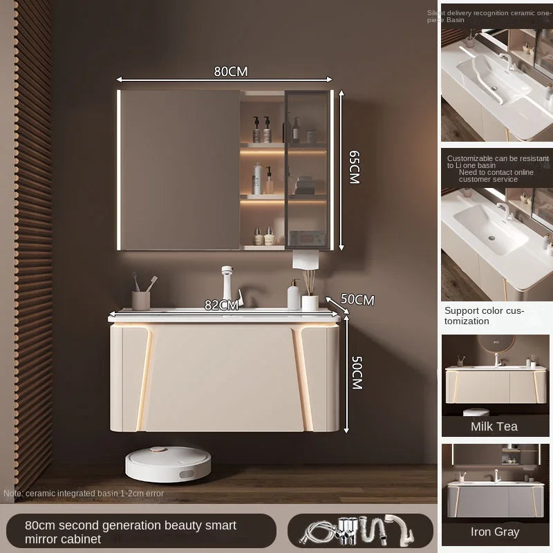 Ceramic Cabinet Combination Rounded Integrated Washbasin Face Master Cabinets