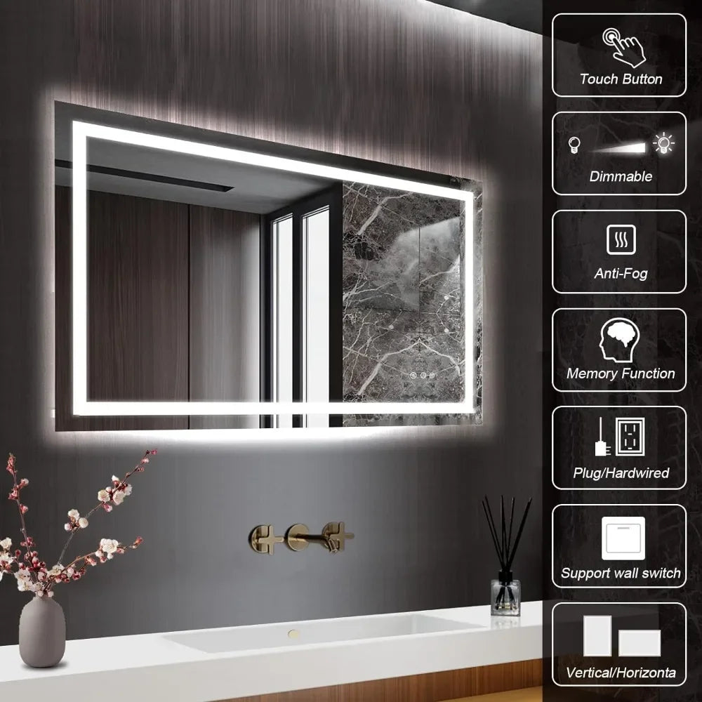 Bathroom Wall mirror, anti fog, shatterproof