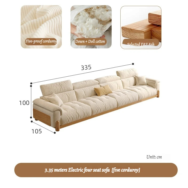 Japanese New Lazy  Simple Square Electric Designer Puffs Modern Solid Wood  Couches