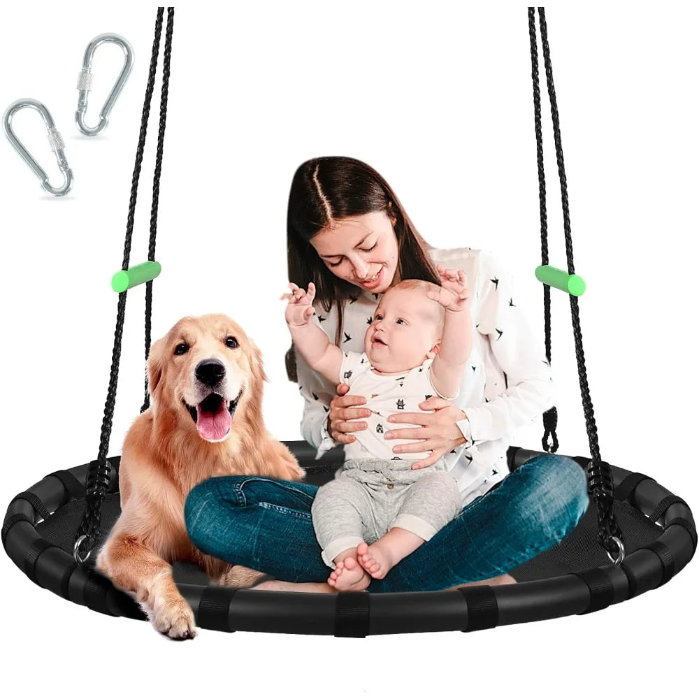 -Outdoor Flying Saucer Web Circle Swing