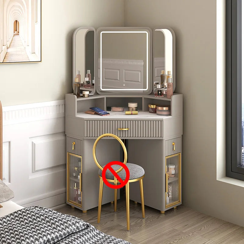 Luxury Solid Wood Dressing & Makeup Tables Modern Triangle Storage Combination Locker