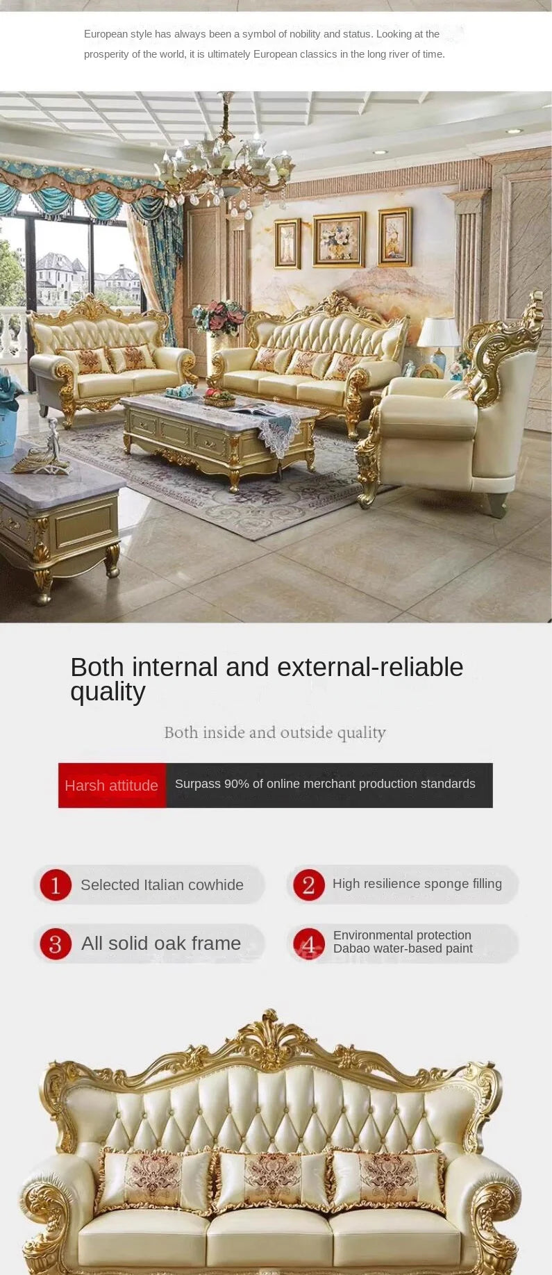 Nordic  Modular Canape Salon, Large Filler Golden Sofas, wood design, reclining luxury lounge sofa
