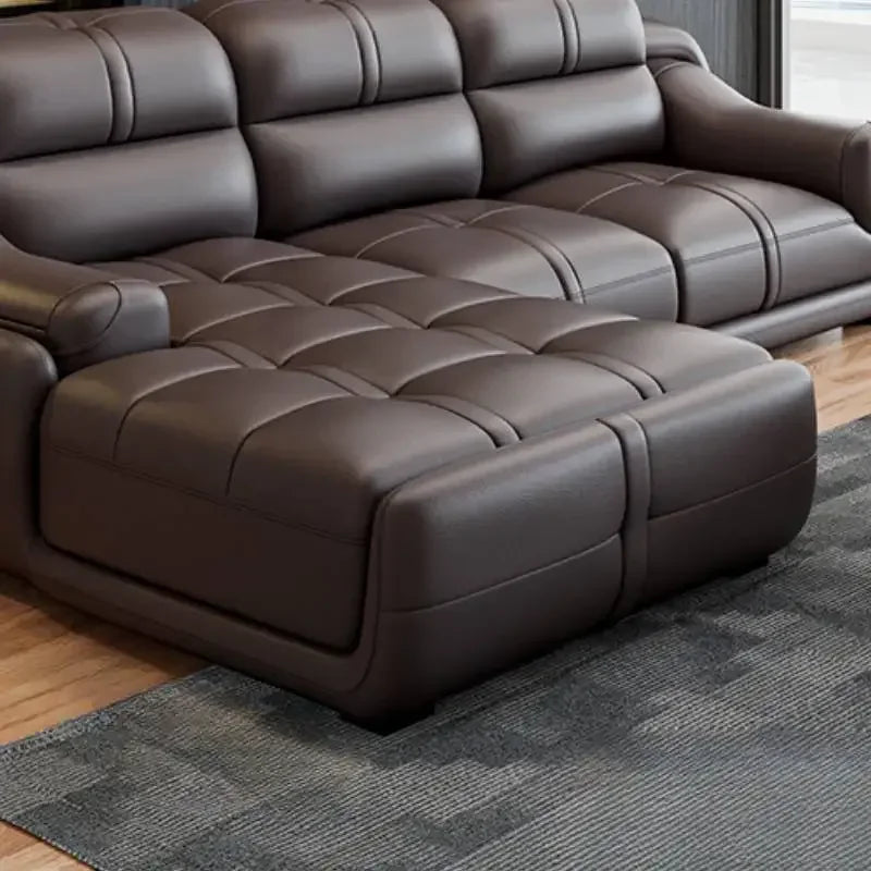 Nordic Modern Reclining Designer Large Wood  Brown Armrest design full set sofas