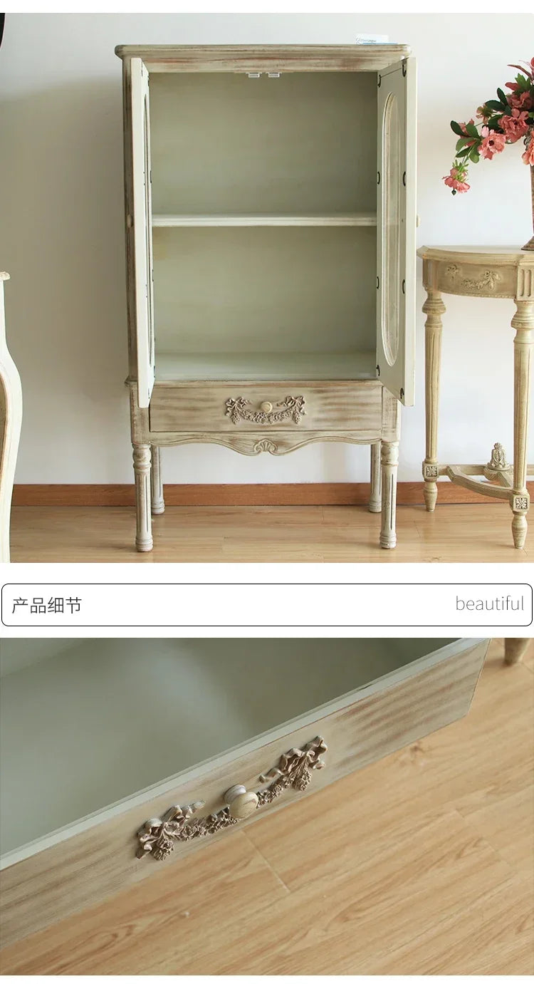 European-Style Retro Bookcase, wooden storage double door display