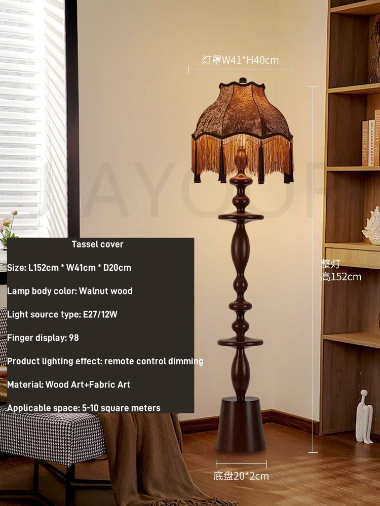 Chinese Style Tassels Retro Warm LED light, luxurious Floor lamp