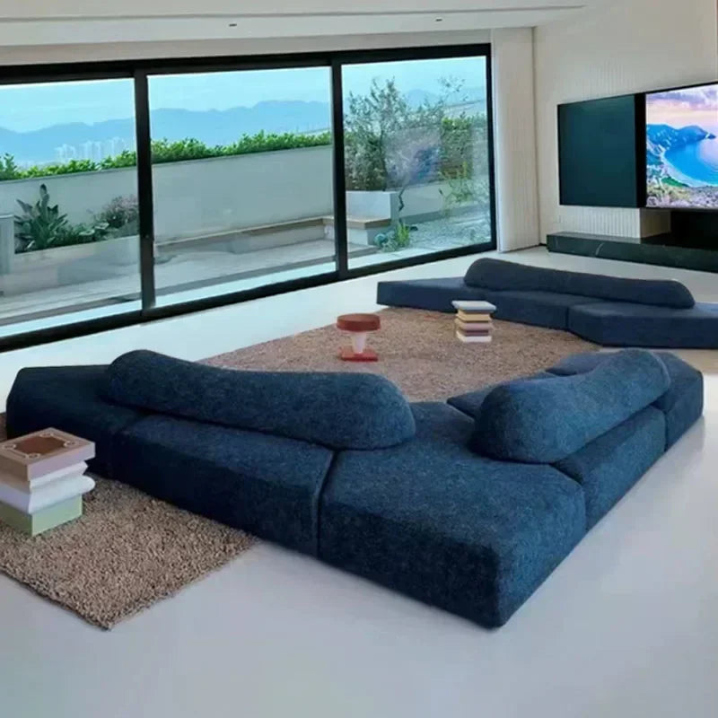 Nordic Apartment Luxury  Simple White modern Designer Sofas, Lazy Floor Loveseat