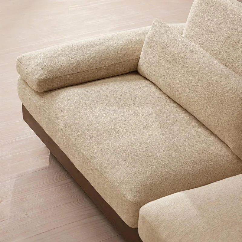 Nordic European Large Single Linen Beige Fabric, modern sectional  sleeper couch