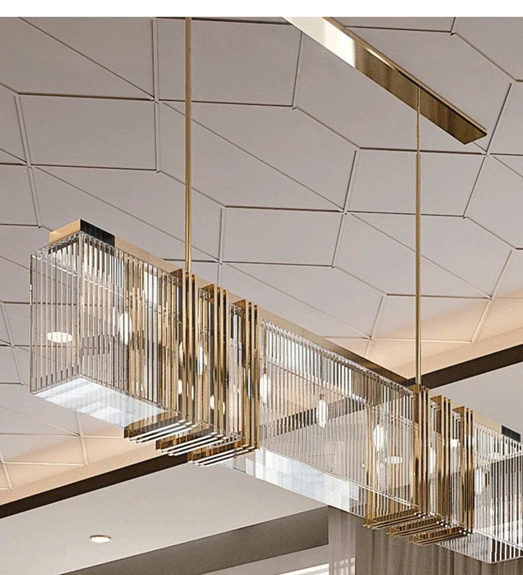 Nordic  Crystal Chandelier  Light, Luxury  Simple  Strip Light  Simple Hanging Interior Decoration Lamp