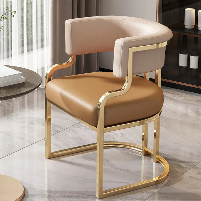 Nordic Banquet Chairs Metal Legs White And Gold Unique Relax Lounge chairs