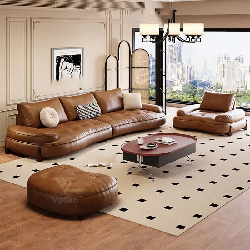Italiano Brown Relax Unique Reclining Style  Hotel Designer Sofa
