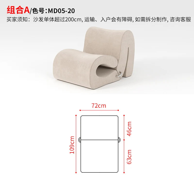 Villa European Sofa  and Ottoman  Large Adjustable Italian  Designer Curved Canape Salon