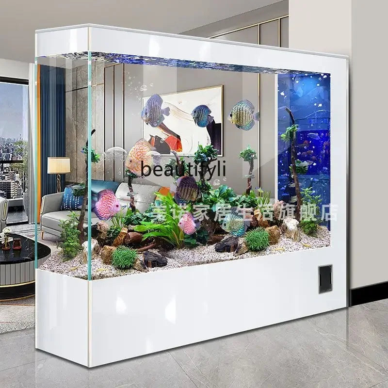 Super White Glass Family Fish Tank  Fully Automatic Medium and Large
