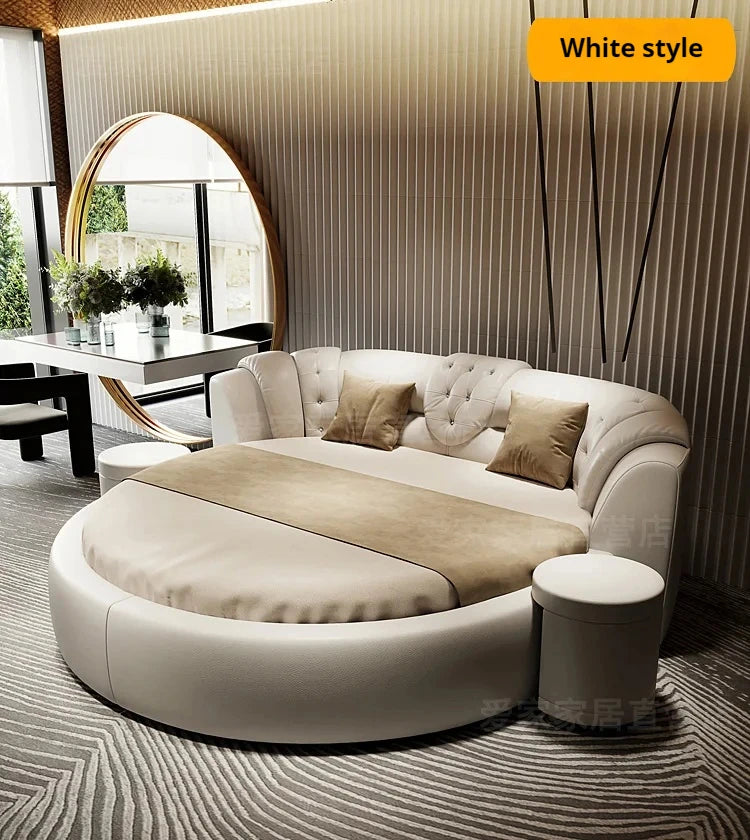 European Style Large Round Bed Modern Minimalist Luxury Princess