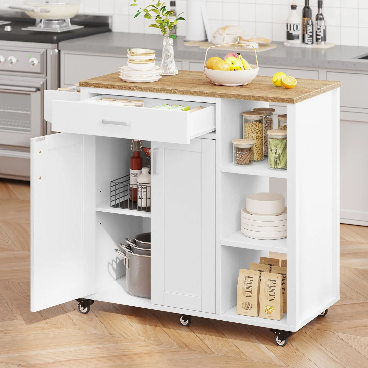 US  Rolling cart cabinet for storing spices , towel racks-