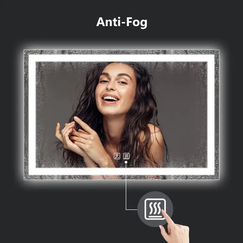 LED Mirror 3 Colors,  Dimmable Horizontal & Vertical, Light, Anti-Fog